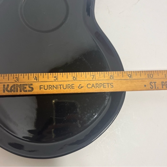 Black 12” Ceramic Palette Plates (4) Slot For Cup Or Bowl Party Serving Tray MCM - Picture 5 of 6